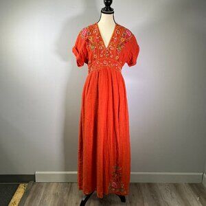 Free People Maisle Women's Size S Orange Maxi Dress NWT